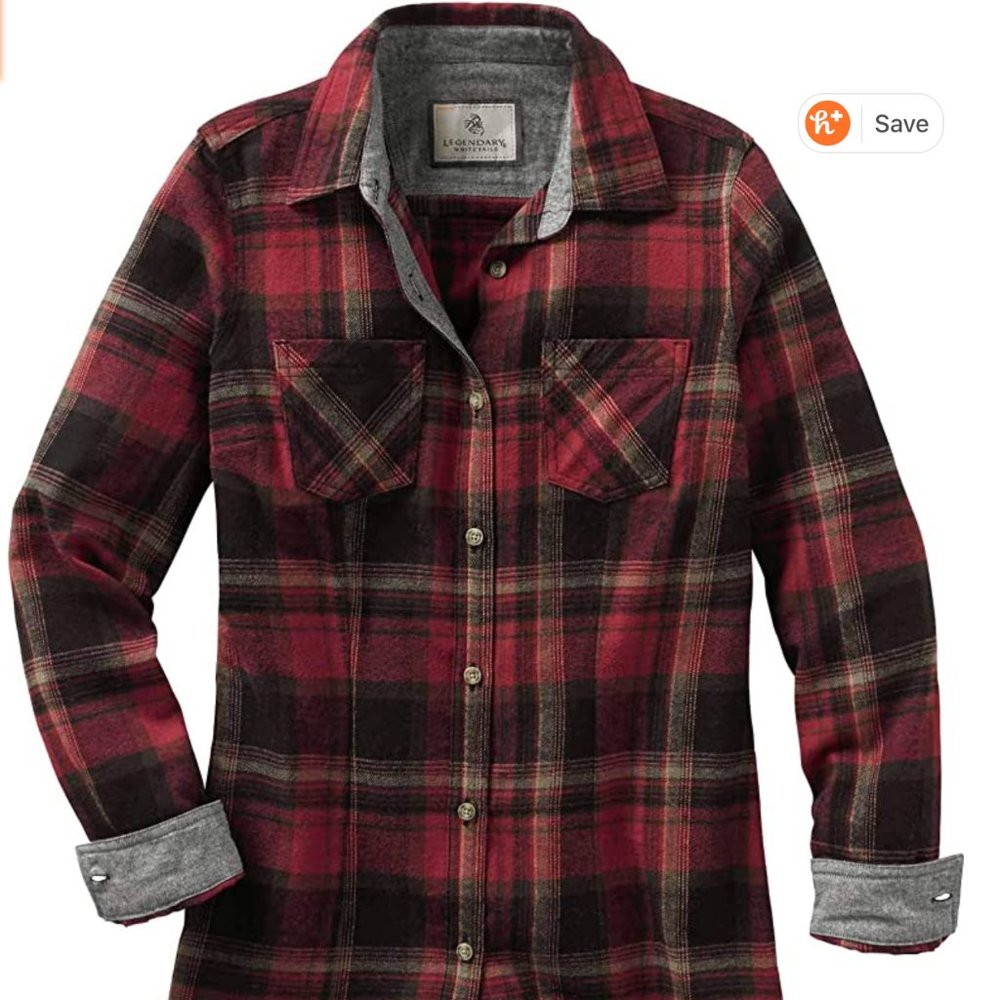 Cottage Escape Long Sleeve Button Up Flannel Shirt